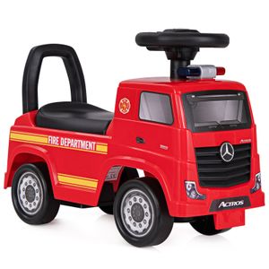 COSTWAY Mercedes Benz Rutschauto, Kinder Rutscher Feuerwehrauto mit Warnlampe für Kinder ab 2 Jahren, Rot