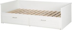 roba Tagesbett 90 x 200 cm - Jugendbett zum Doppelbett 180 x 200 cm ausziehbar Gästebett mit 2 Schubladen - Holz weiß