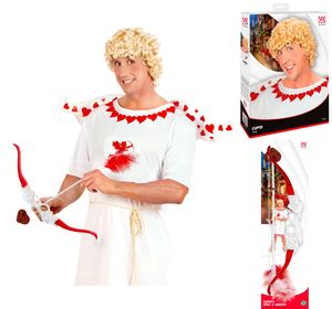 Kostümset Cupid - Amor - Glücksbote Amorkostüm Set mit Perücke und Pfeil und Bogen M - 50/52