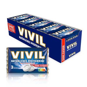 VIVIL Natürliche Pfefferminzbonbons ohne Zucker | 20 x 3er Pack