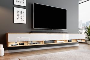 FURNIX TV-Kommode Lowboard Alyx Loft Design B300 xH34 xT32cm TV-Schrank OHNE LED Beleuchtung