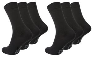 Paolo Renzo Business-Socken 6 Paar - Anzugssocken - Größe 43/46 - Schwarz
