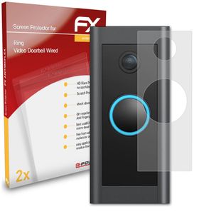 atFoliX FX-Antireflex 2x Schutzfolie kompatibel mit Ring Video Doorbell Wired Panzerfolie