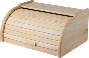 KADAX Brotkasten aus Holz "Eremo", Brotbehälter, Brotbox mit Frontklappe, Rollbrotkasten, 39 cm, Natürlich