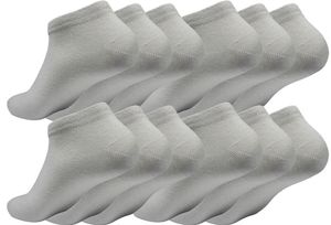 12 párov tenisiek ponožky Pánske dámske ponožky bavlnené, biele 39-42