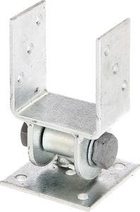Alberts Pfostenträger mit beweglichem Oberteil | zum Aufschrauben | feuerverzinkt | lichte Breite 91 mm