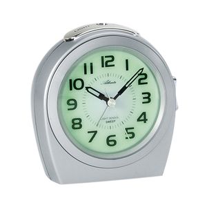 Atlanta 1668/19 Wecker Quarz analog silbern leise ohne Ticken mit Licht Sensor Atlanta 1668/19 Wecker Quarz analog silbern leise ohne Ticken mit Licht Sensor