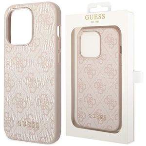 Guess 4G Metal Gold Logo Apple iPhone 14 Plus Hard Case Cover Schutzhülle Rosa