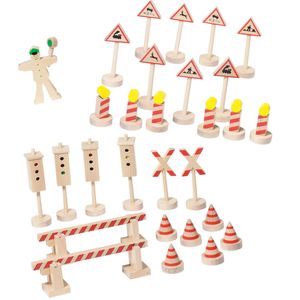 Verkehrszeichen mit Ampel aus Holz Holzspielzeug von goki
