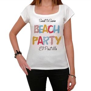 Damen Grafik T-Shirt El pastillo Strandparty – El Pastillo Beach Party – Öko-Verantwortlich Vintage Jahrgang Kurzarm Lustige Druck Geburtstag Geschenk