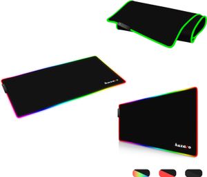 huzaro Gaming Mauspad Mousepad 1 0 XXL Computer Pad PC Zubehör professionelle Gamer Anti Rutsch 80x30cm groß RGB Led Schwarz
