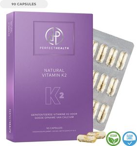 Perfect Health - Vitamin K2mk7 Tabletten - 100 mcg - Für Knochen und Kalziumbalancien - 90 Kapseln - Veganer