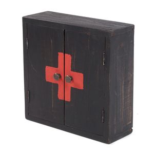 LÉKAŘSKÁ SKŘÍŇKA "MEDIC" | 35x35x13 cm, mahagon | Nástěnná skříňka | Barva: 04 černá-přírodní