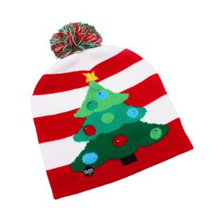 Vánoční klobouk s LED osvětlením Blikající módy Pletené klobouky Dekorace Party Supplies, Tree