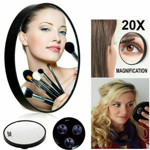 20x zväčšovacie zrkadlo na make-up Okrúhle zrkadlo na make-up s prísavkou Comet Mirror Magnification Mirror, čierne