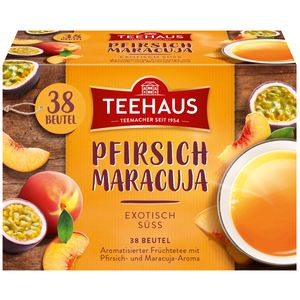 Teehaus Pfirsich Maracuja exotisch süßer Früchtetee 38 Beutel 76g