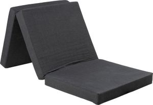 Faltmatratze - Anthrazit - 70 x 190 cm - Mischgewebe - Schaumstoff - klappbar