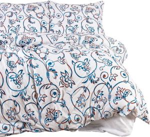 Bettwäsche, Jersey, 100 % Baumwolle, weich 160x200 2204 Blaue Blumen