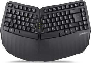 Perixx PERIBOARD-613 DE B, bezprzewodowa kompaktowa klawiatura ergonomiczna, czarna