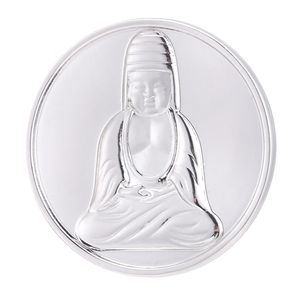 Morella® Damen Coin Buddha silber 33 mm