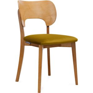 Konsimo Židle "LYCO", Žlutá, látka/dřevo, skandinávská, 47x80,5x45 cm