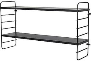 Bloomingville Regal schwarz 65 cm Wandregal Metall 2 MDF Böden Bord