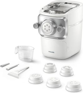 Philips Nudelmaschine Serie 7000,Weiß,Nudelmaschine,Elektrisch,Nudel Maschine,Pastamaker, 200,00 W, Pasta Maschine,Nudel herstellen,mit Formscheiben