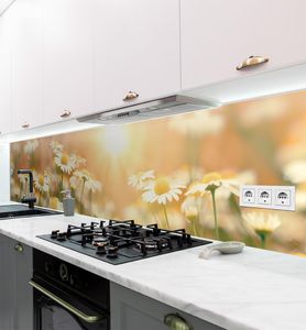 Küchenrückwand Blumenwiese Margeriten selbstklebend, groesse_krw:400 x 60cm