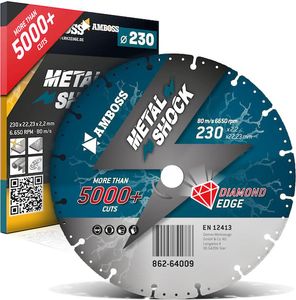 Amboss Diamant Trennscheibe Metal Shock 5000+ für Metall/Stahl/Inox - 230 x 2,2 x 22,23 mm