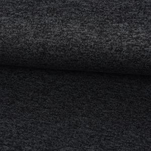 Sweatstoff Stricksweat schwarz grau meliert 1,55m