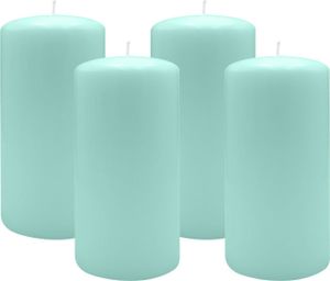 4er Set Adventskranzkerzen Türkis Ø 100 x 200 mm
