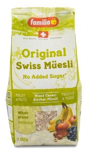 Original Swiss Müesli (ohne Zucker) | Familia | Aus der Schweiz | 500g | 100% Vollkorn | Traditionelles Frühstück
