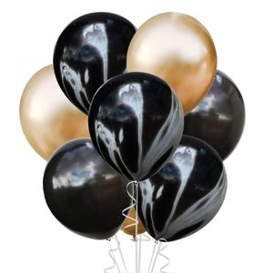 Oblique Unique Luftballon Set 8 Stk. Geburtstag Party Jubiläum Hochzeit JGA Ballons schwarz gold
