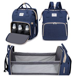 Prebaľovací batoh na plienky Multifunkčný batoh pre mamičky Vodotesný, modrý