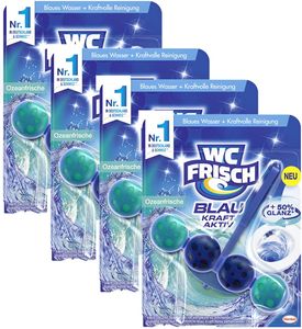 WC FRISCH Kraft Aktiv 4er Pack Blauspüler Ozeanfrische 4x1 Stück WC-Reiniger