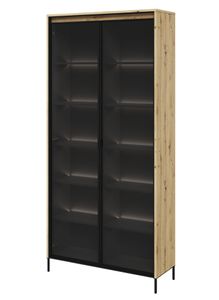 Vitrine Trend TR-07 Wohnzimmerchrank 92x196x40 cm 2 Türen 10 Einlegeboden Schrank Artisan Eiche (ohne innere Beleuchtung)