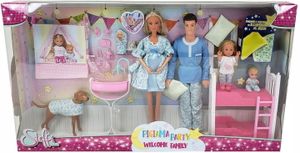 SIMBA Puppe Steffi LOVE Familie mit Kindern im Schlafanzug Party Schlafanzug Kevin Evi