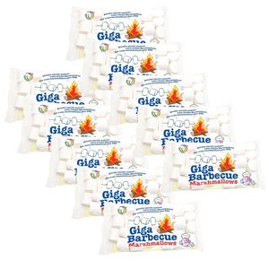 Mr. Mallo Giga Barbecue Marshmallows 10x 750g | XXL-Marshmallows Schaumzucker-Ware Mäusespeck | Süßigkeit für Barbecue Lagerfeuer Grillen