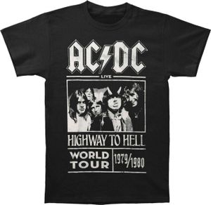 AC/DC - "Highway To Hell World Tour 1979/1980" T-Shirt für Herren/Damen Uni RO456 (L) (Schwarz)