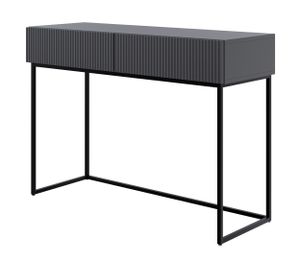 Selsey Veldio - Schminktisch mit Schubladen, schwarz mit Metallgestell, 110 cm