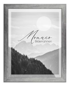 Bilderrahmen Monaco - 50x70 cm, Grau Gewischt Nachbildung, 1 mm Kunstglas klar
