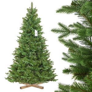 FairyTrees Weihnachtsbaum künstlich NORDMANNTANNE Edel, Material Polyurethanund PVC, inkl. Holzständer, FT25-180