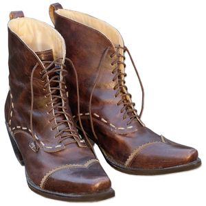 Damen Western Cowboy Biker Leder Stiefel Boots »ASHLEY« Braun