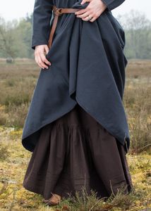 Mittelalter Rock, braun - Unterrock lang aus Baumwolle Damen LARP Wikinger Kleidung Karneval Verkleidung mittelalterlich Größe: L/XL
