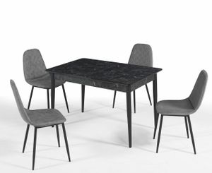 Ausziehbarer Notte Lungo Tisch mit 4 Notte Stuhl