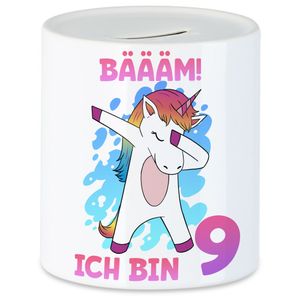 Bäääm Ich Bin 9 Spardose Einhorn 9. Geburtstag Geburtstagsgeschenk Einhorn-Fans Dabbing