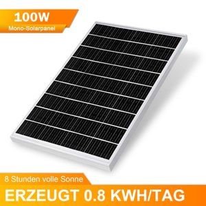 Solarmodul Solarpanel 100W Photovoltaik Solaranlage Monokristallin Wohnmobil Camping Pumpen 0% MwSt