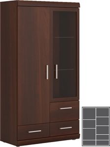 Vitrinenschrank Wohnzimmerschrank nussbaum imperial 80 cm
