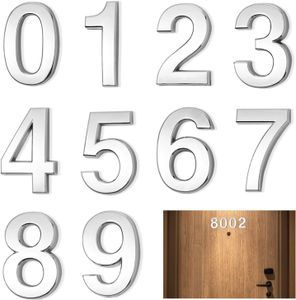 Hausnummer, Mailbox Nummer 0 bis 9 3D Türnummer Selbstklebend Nummer Wetterfest Haustürnummer für Haus Hotel Tür Adresse Briefkasten (Höhe 5 cm)