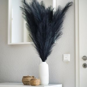 Layba Pampová tráva dekorácia v čiernej farbe Boho Umelá pampová tráva - 3 kusy 100 cm, ideálna na svadobné dekorácie, do obývačky a spálne